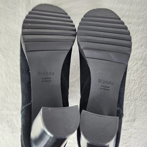 Blondo Rana Black Suede Waterproof Heeled Boots with side zip. Sturdy tread NWOT - Picture 10 of 12